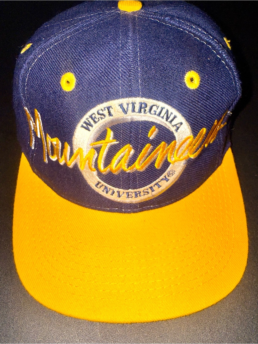 Mountaineers Two-Tone Snapback Hat - Navy and Gold